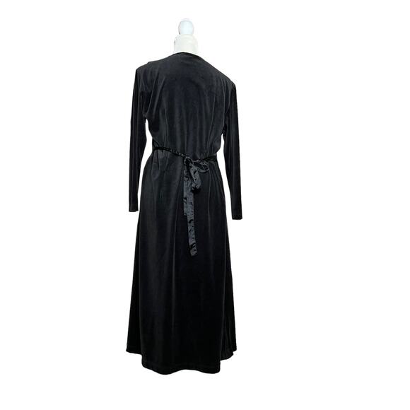 Vintage 90s fads Grunge black Velvet Modest Maxi Dress Long sleeve USA Sz L - Picture 9 of 11